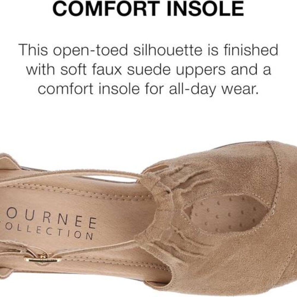 Journee Collection Womens Comfort Sole Ankle Strap Wedges, New, - Picture 7 of 9